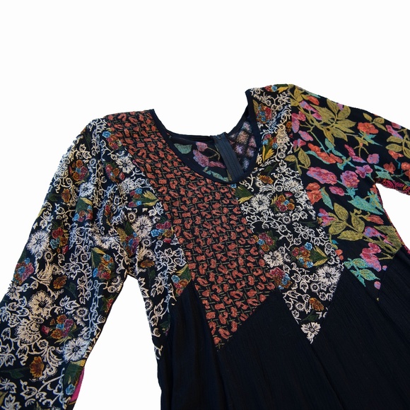 Vintage Patchwork Black Maxi Dress - Picture 13 of 16